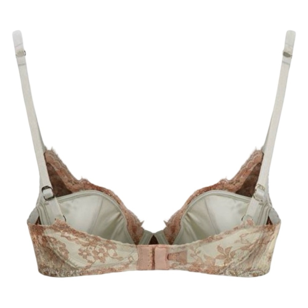 NWT AGENT PROVOCATEUR Lorelli Lace Silk Underwire Bra Rose Gold and Silver 34B - Picture 8 of 16